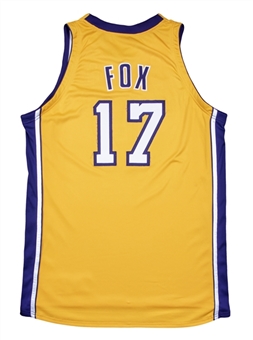 2002 Rick Fox Game Used & Photo Matched Los Angeles Lakers Home Jersey 5/14/2002 & Prepared For 2002 NBA Finals (Fox LOA & Resolution Photomatching)
